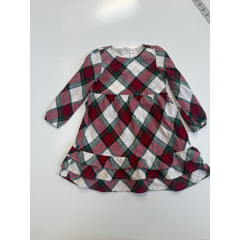 Gymboree Girls Red Green Plaid Holiday Ruffle Dress Long Sleeve Christmas 2T